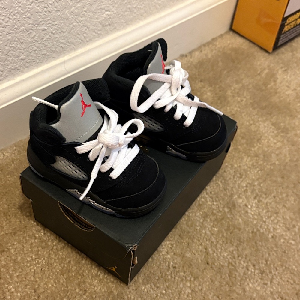 Jordan Kids Black and White Sneakers